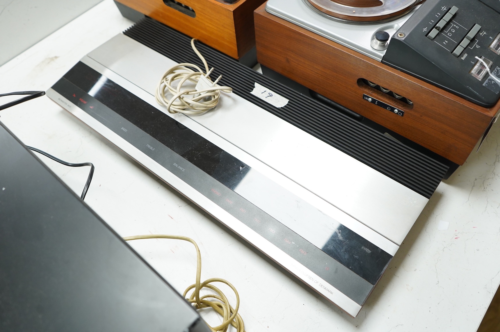 A Bang and Olufsen Beomaster 3000-2 type 2402, together with a Beomaster 2400 type 2901, plus a Denon DRM 550 cassette tape deck